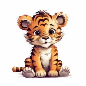 8 Safari Baby Animals Clipart, PNG, Pobieranie cyfrowe, Rękodzieło papierowe, Słodkie Clipart, Wykorzystanie komercyjne, Safari Clipart, Przezroczyste tła