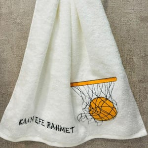 Personalized Basketball Embroidered Towel Custom Name & Icon, Sports Fan Gift Idea, Name towel, Personalized Gym Towel, Unique Sports Gift