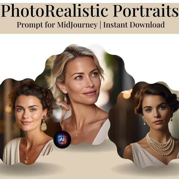 MidJourney Prompt for Photorealistic Portraits, AI Portrait Generator, Best MidJourney Prompt, Personalized Realistic Portrait Creator