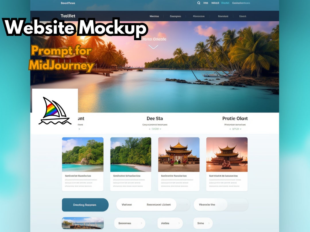 Midjourney Prompt for Website Mockups, Professional Web Design Generator, Best Midjourney Prompt