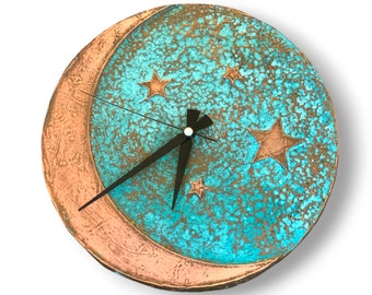 Copper Wall Clock, Wall Clock Unique, Wall Clock Modern, Mall Clock Kitchen, Copper Wall Decor, Minimalist Wall Decor, Baby Room Clock