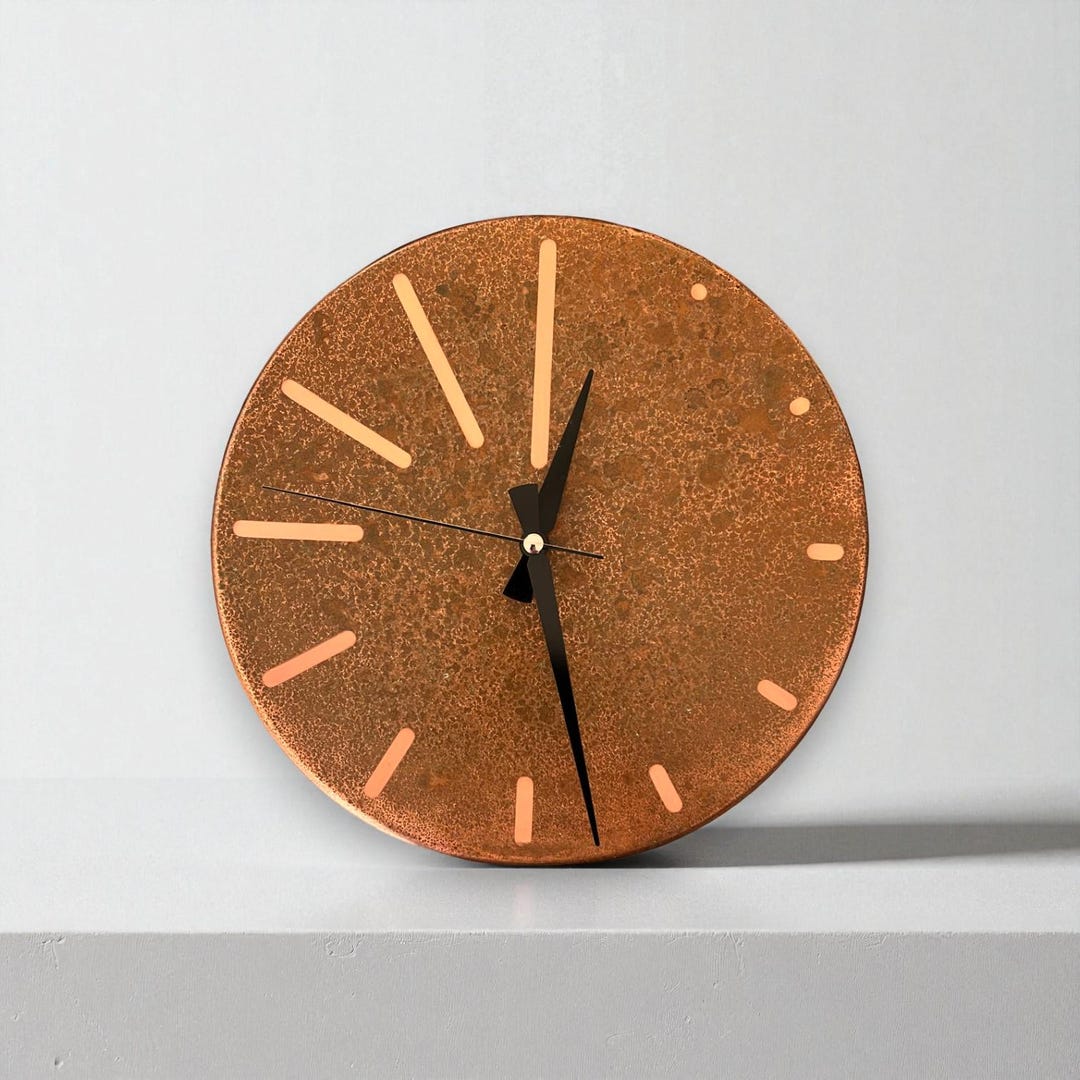 Rustic Patina Copper Clock – Handmade Wall Art Gift - Etsy