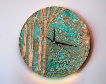 Metal Wall Clock, Copper Wall Clock, Oversized Wall Clock, Wall Clock Modern, Wall Clock Large, Copper Art, Wall Art, Wall Clock