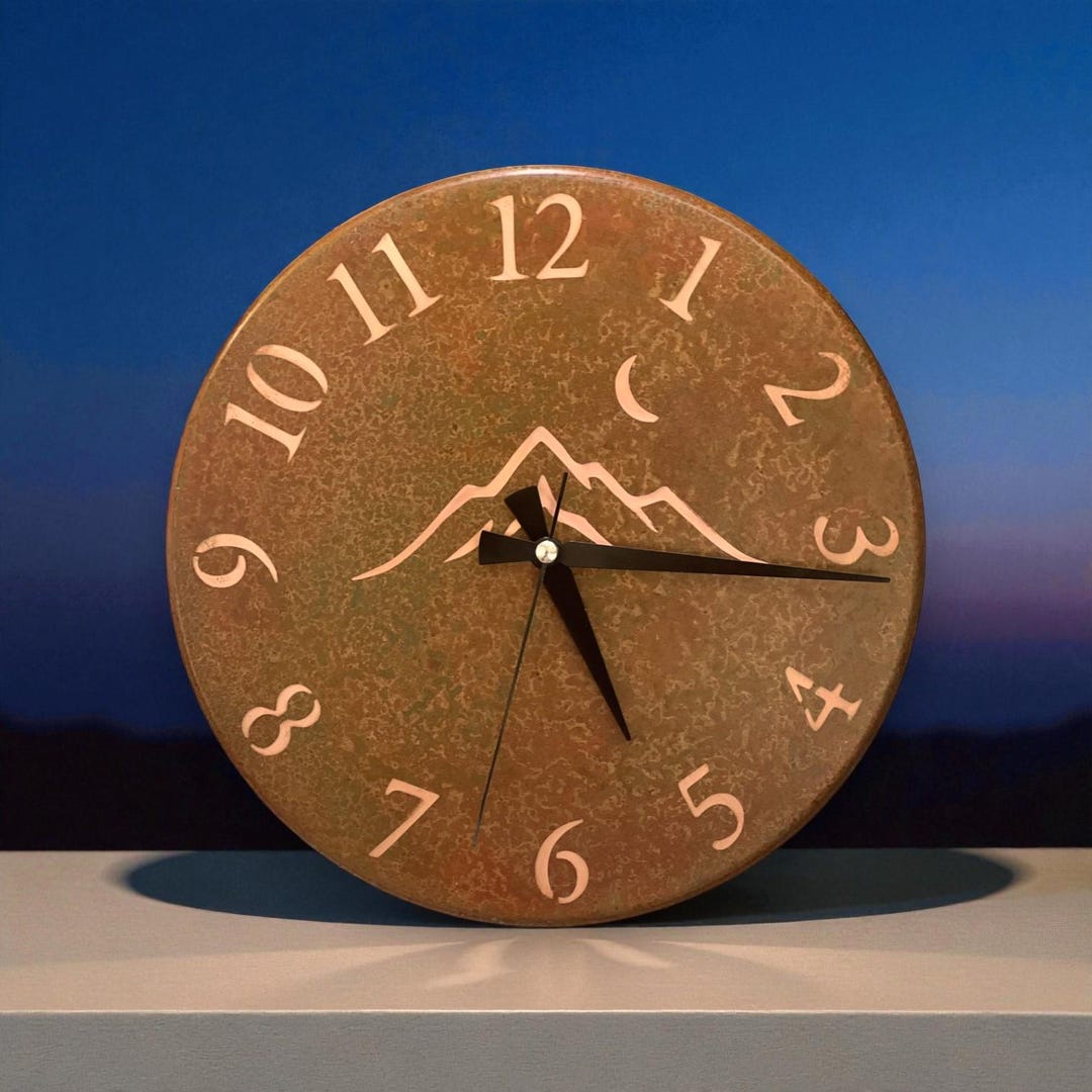 Rustic Wall Clock – Original Copper Art Gift - Etsy
