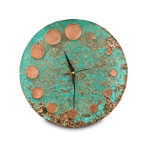 Wall Clock-Wall Clocks Vintage-Copper Wall Clock-Big Wall Clock-Large Wall Clock-Wall Clock Unique-Wall Clock Kitchen-Copper Wall Art
