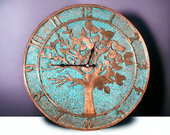 Oversized Wall Clock-Copper Wall Clock-Retro Wall Clock-Large Wall Clock-Farmhouse Wall Clock-Art Deco Wall Clock-Rustic Wall Clock-Wall Art