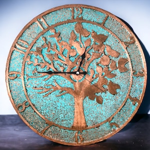Wall Clock, Copper Wall Clock, Wall Clock Farmhouse, Wall Clock Minimalist, Wall Clock Large, Copper, Oversize Wall Clock, Rustic Wall Clock