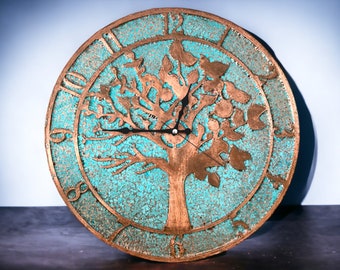 Wall Clock, Copper Wall Clock, Wall Clock Farmhouse, Wall Clock Minimalist, Wall Clock Large, Copper, Oversize Wall Clock, Rustic Wall Clock