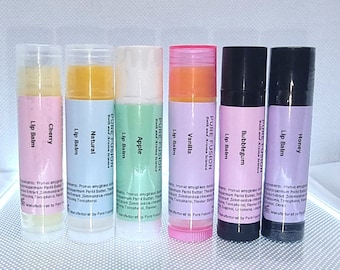Handmade Natural Lip Balm: Cocoa Butter & Beeswax - 9 Flavors