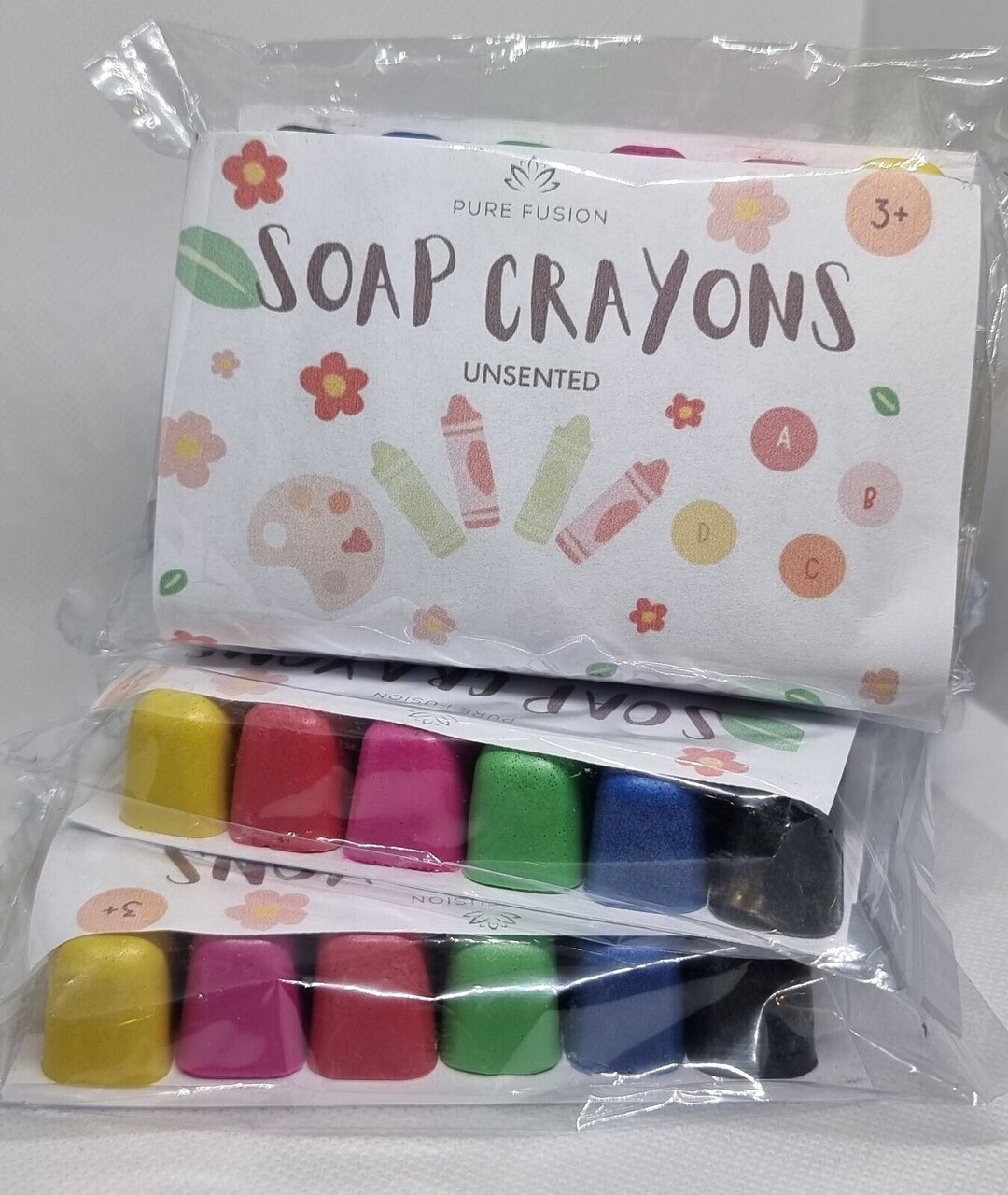 Soap Crayons Bath Tub Fun for Kids 120g Six Vibrant Colours Drawing on ...