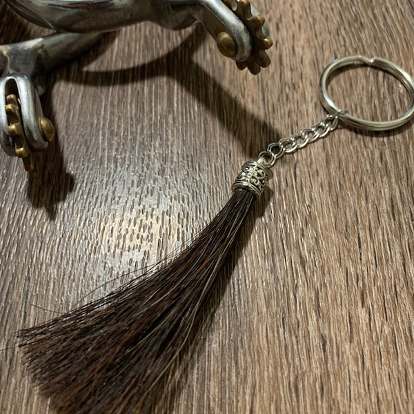 Custom Horse Hair Keychain- Long Round