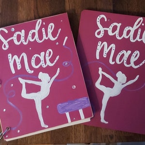 personalized gymnast journal, custom journal, hand painted journal