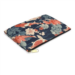 Japanese Style Koi Fish Accessory Pouch, Koi Fish Bag, Travel Bag, Small Purse