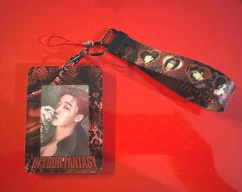 Ateez In Your Fantasy Concert Tour Photocard Holder PC Holder Wristlet Lanyard Lighstick Strap - Bonus item