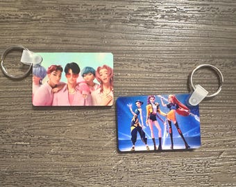 KPOP Demon Hunters HUNTR/X Huntrix Saja Boys Double-Sided Keychain