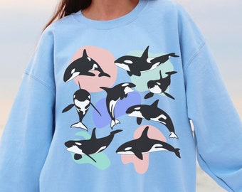 Save The Ocean Orca Beachy Sweatshirt, Ocean Inspired Style, Teenage Girl Gifts, Ecology Gifts, Ocean Beach Hoodie, Coconut Girl Clothing