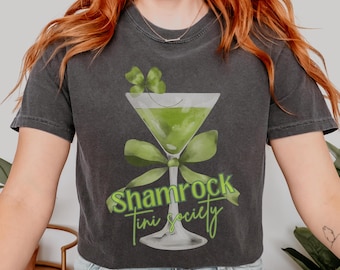 Dirty Martini Shamrock T Shirt St Patricks Day Tini Time Shirt Martini Lover Gift Preppy T Shirt Coquette Dirty Martini Social Club