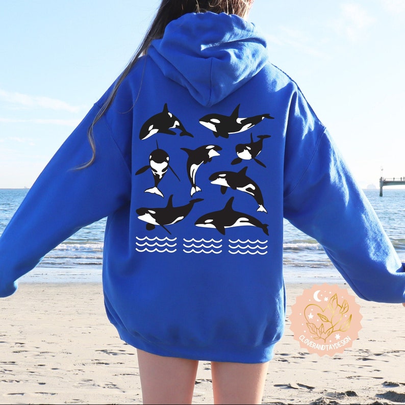 Save The Orca Ocean Beach Hoodie Ocean Inspired Style Sweatshirt Teenage Girl Gifts Environmental Gifts Ocean Animal Shirt Respect The Ocean image 2