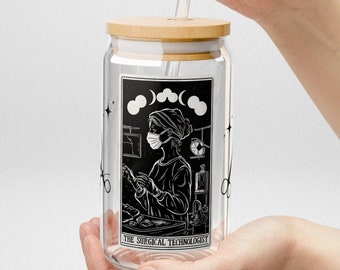Surgical Technologist Glass Tumbler: 16oz Scrub Tech Gift