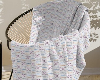 Surgical Instruments Blanket, Surgical Tech Throw Blanket, Scrub Tech Velveteen Minky Blanket, Surg Tech Gift, Operating Room, OR Nurse Gift