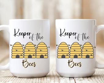 Beekeeping Coffee Mug: Keeper of the Bees, 15 oz Ceramic