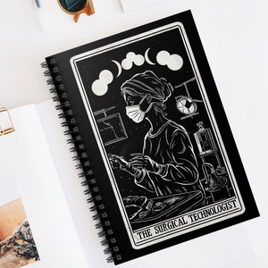 Surgical Technologist Tarot Card Notebook, Scrub Tech Tarot Card, Surgical Tech, Scrub Tech Gift, Surg Tech Spiral Notebook, Operating Room