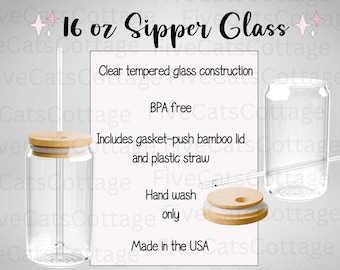 16 oz Sipper Glass Mockup, Glass Can Chart, Printify Glass Cup Mockup, Glass Can Cup Sipper with Straw Info Chart, Etsy Mockup Graphic, POD