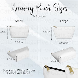 Accessory Pouch w T-bottom Mockup, Accessory Pouch T Bottom Pouch Mock Up, Makeup Pouch Size Chart Mockup, Make-Up Bag Mockup, Cosmetic Bag
