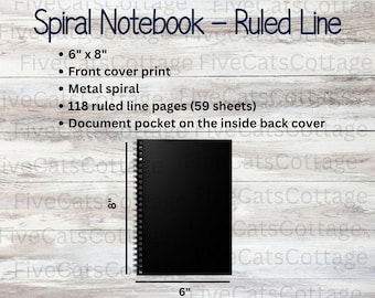 Spiral Notebook Mockup: Ruled Line Info Graphic (Digital Download)