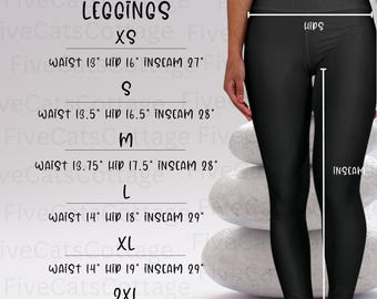 Yoga Leggings Size Chart Mockup (JPG Digital Download)