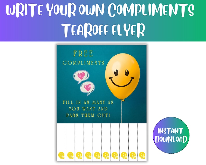 Kindness Compliments Tear-off Flyer: Employee Appreciation (digital ...