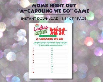 Christmas Carols Game, Moms Night Out, Holiday Party (Digital Download)