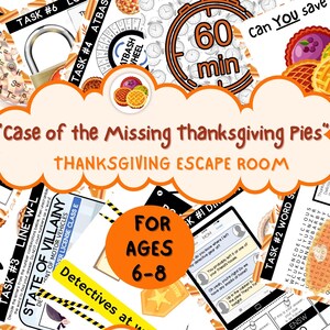 Thanksgiving escape room printables, Thanksgivng activities for kids under 10, Thanksgiving games