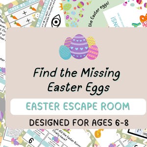 Easter Escape Room for ages 6-8, Easter bunny escape room, Easter egg hunt game for children, Escape room for kids