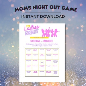 Jogos de Noite das Mães, Jogos de Noite das Meninas, Jogos de Noite das Senhoras, Fim de Semana das Mães, Jogo de Bingo, Download Instantâneo