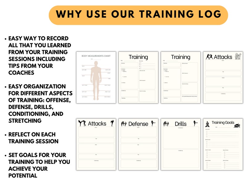 Muay Thai Training Log, Martial Arts Journal, Martial Arts Training Log, Kickboxing Training Journal image 2