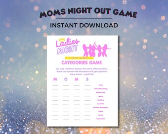 Moms Night Out Games, Ladies Night Out Games, Girls Night Games, Moms Weekend, Categories Game, Instant Download