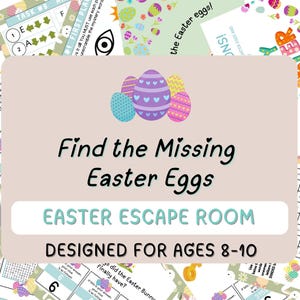 Easter Escape Room for ages 8-10, Easter bunny escape room, Easter egg hunt game for children, Escape room for kids