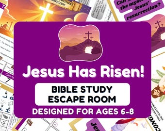 Easter Escape Room for kids under 10, Jesus empty tomb escape room, Bible escape room for kids, Bible study for kindergarten and 1st grade