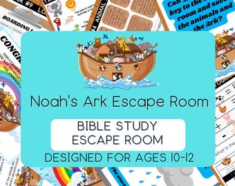 Noah's Ark Escape Room (Ages 10-12), Printable Bible escape room, Old Testament escape room, 5th grade, 6th grade, 7th grade escape room