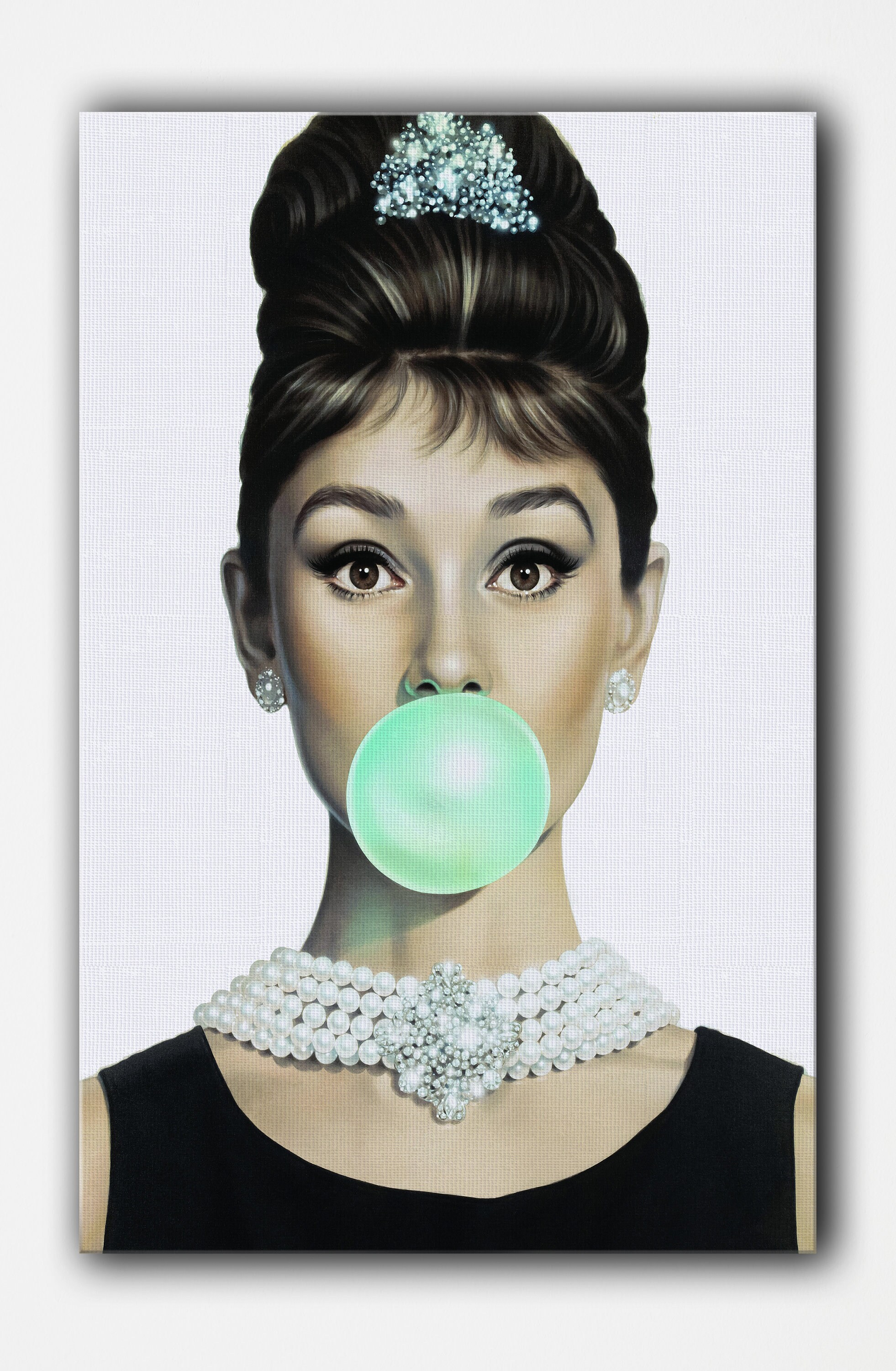 Audrey Hepburn Canvas Wall Art, Audrey Hepburn Black and White Canvas Wall Decor