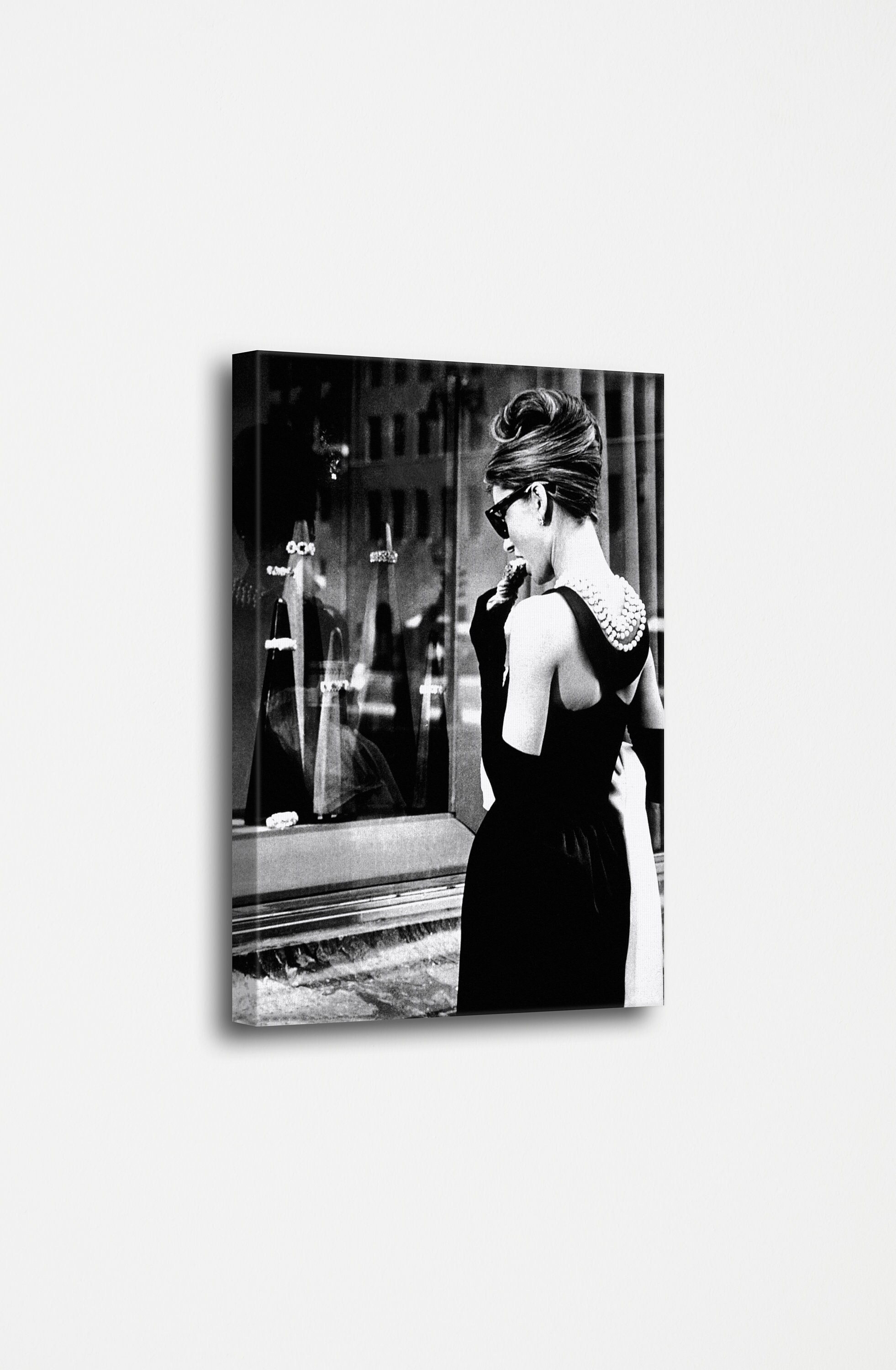 Audrey Hepburn Canvas Wall Art, Audrey Hepburn Black and White Canvas Wall Decor