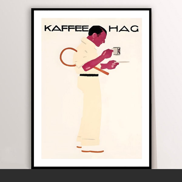 Kaffee Hag Vintage Poster by Ludwig Hohlwein Food&Drink Poster - Art Deco, Canvas Print, Gift Idea, Print Buy 2 Get 1 Free