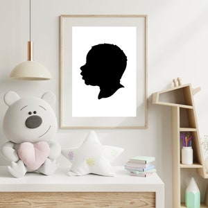 Custom Silhouette Portrait, Digital Cameo Illustration, Portrait Wall Art Gift