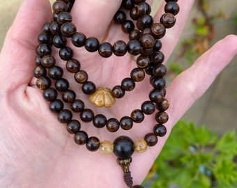 108 Agarwood Bead Bracelet, Fengshui Jewelry, Gift for Her