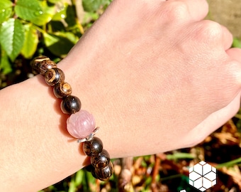 Handmade Agarwood Bracelet | Lotus Charm, Natural Wood Bead Jewelry