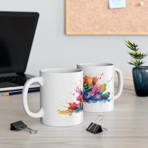 Abstract Watercolor Cactus Coffee Mug - Southwest Charm, Unique Drinkware