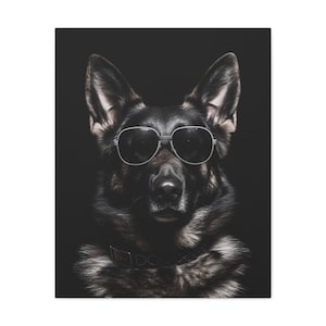Black and White German Shepard concept print/Matte Canvas, Stretched, 1.25&quot;