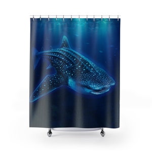 Whale Shark AI Art Shower Curtain