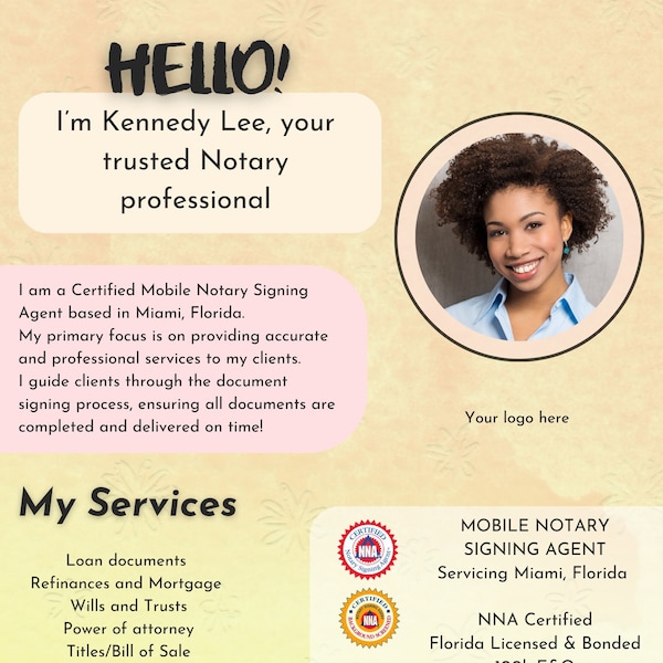 Notary Flyer - Notary Signing Agent Branding, Notary Signing Flyers, Loan Signing Agent, Notary Business, Canva Templates